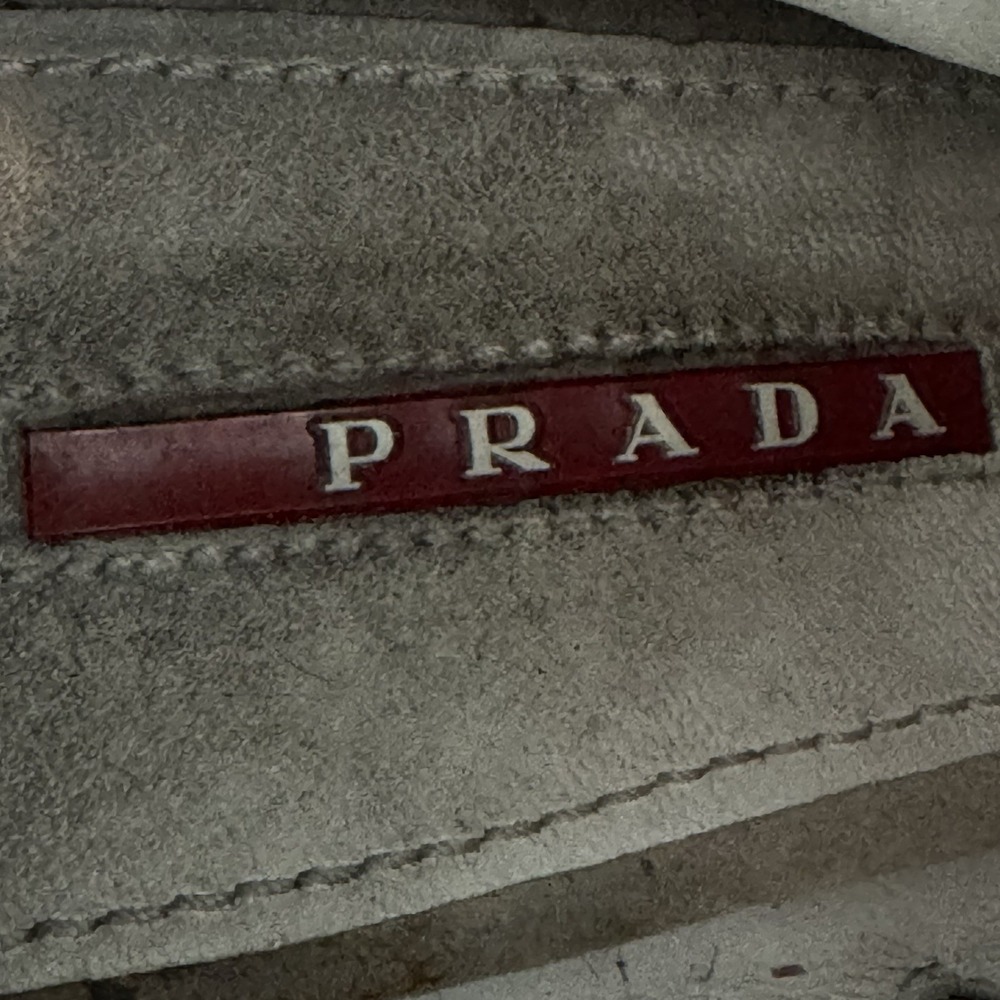 Prada Paint Splatter Artsy Wedge Sneakers Shoes Leather High Top EU 37.5 US 7 - Picture 5 of 7